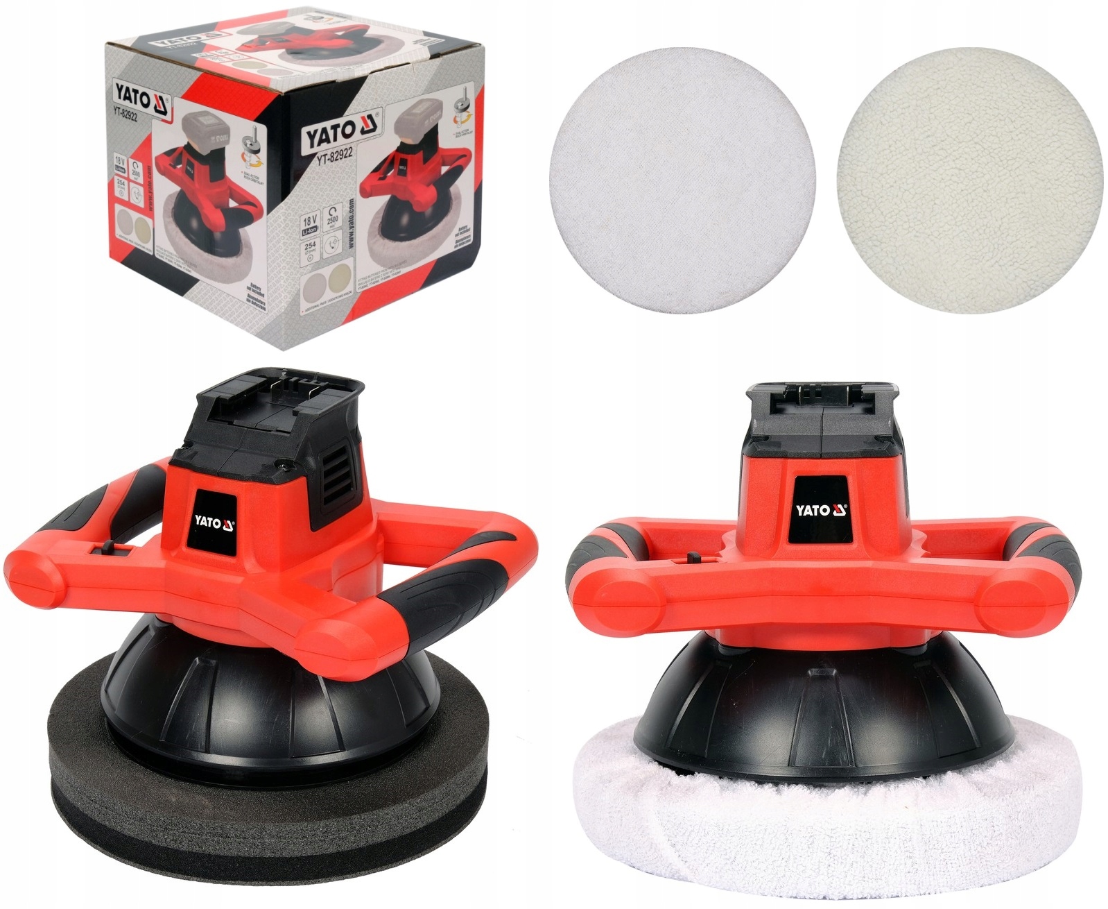 YATO POLERKA SAMOCHODOWA AKUM. 18V +2 NAKŁADKI