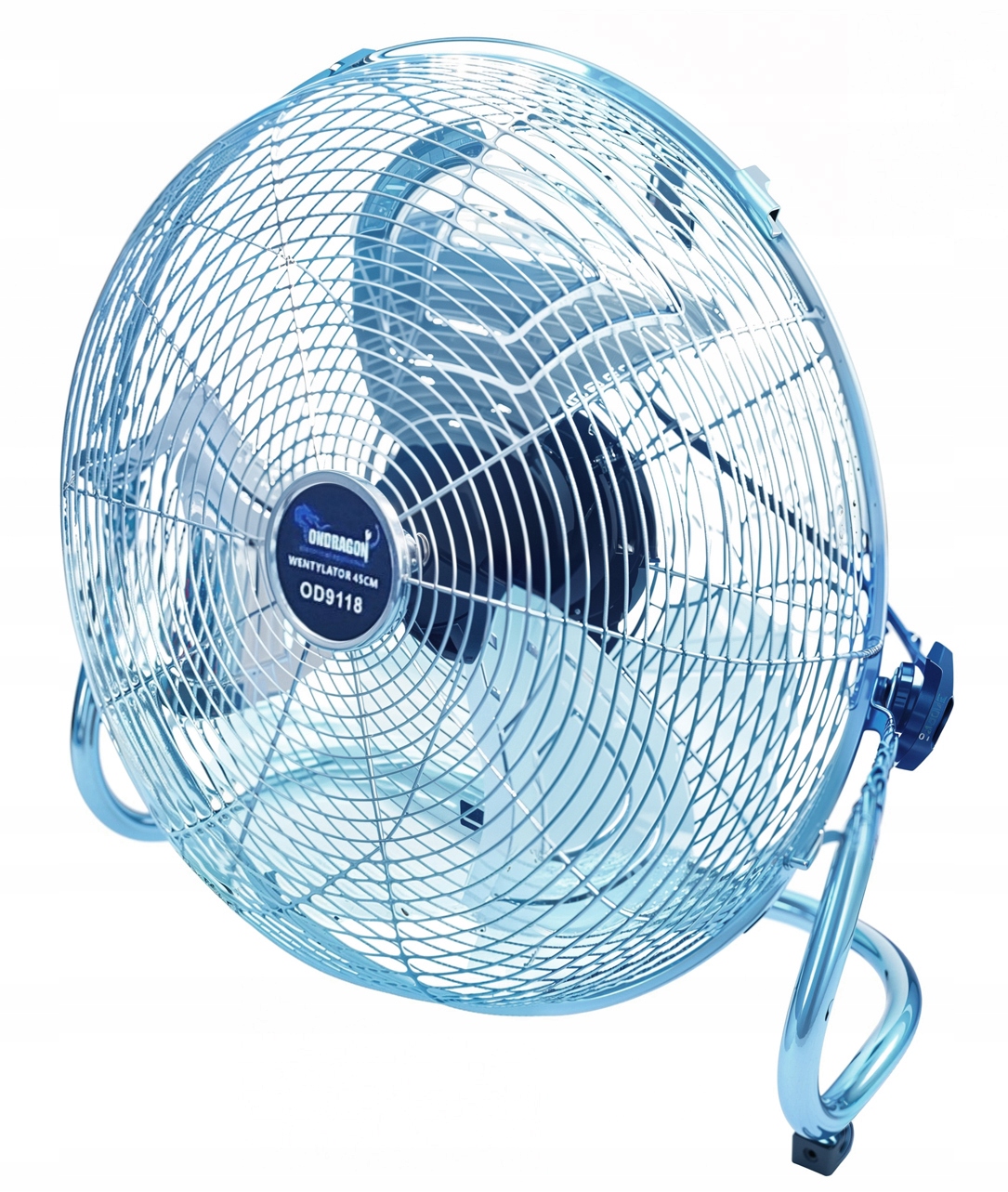 CYLKULATOR POWIETRZA WENTYLATOR PODŁOGOWY INOX200W MOCNY POKOJOWY 45cm 9118