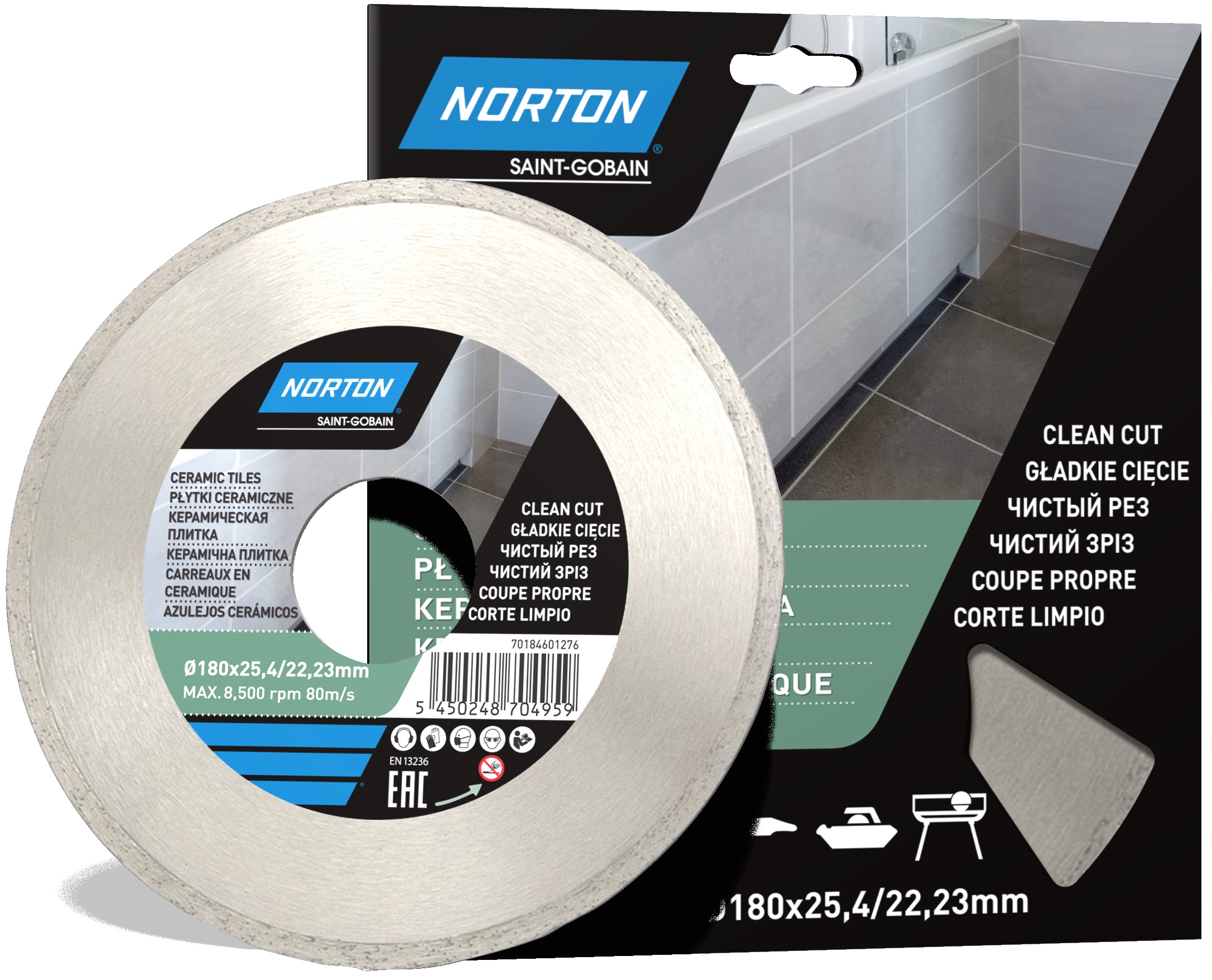 NORTON TARCZA DIAMENTOWA 180mm ceramika gres marmu