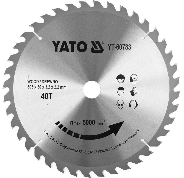 YATO TARCZA WIDIOWA DO CIĘCIA DREWNA 305X40TX30MM DLA YT-82175| YT-60783