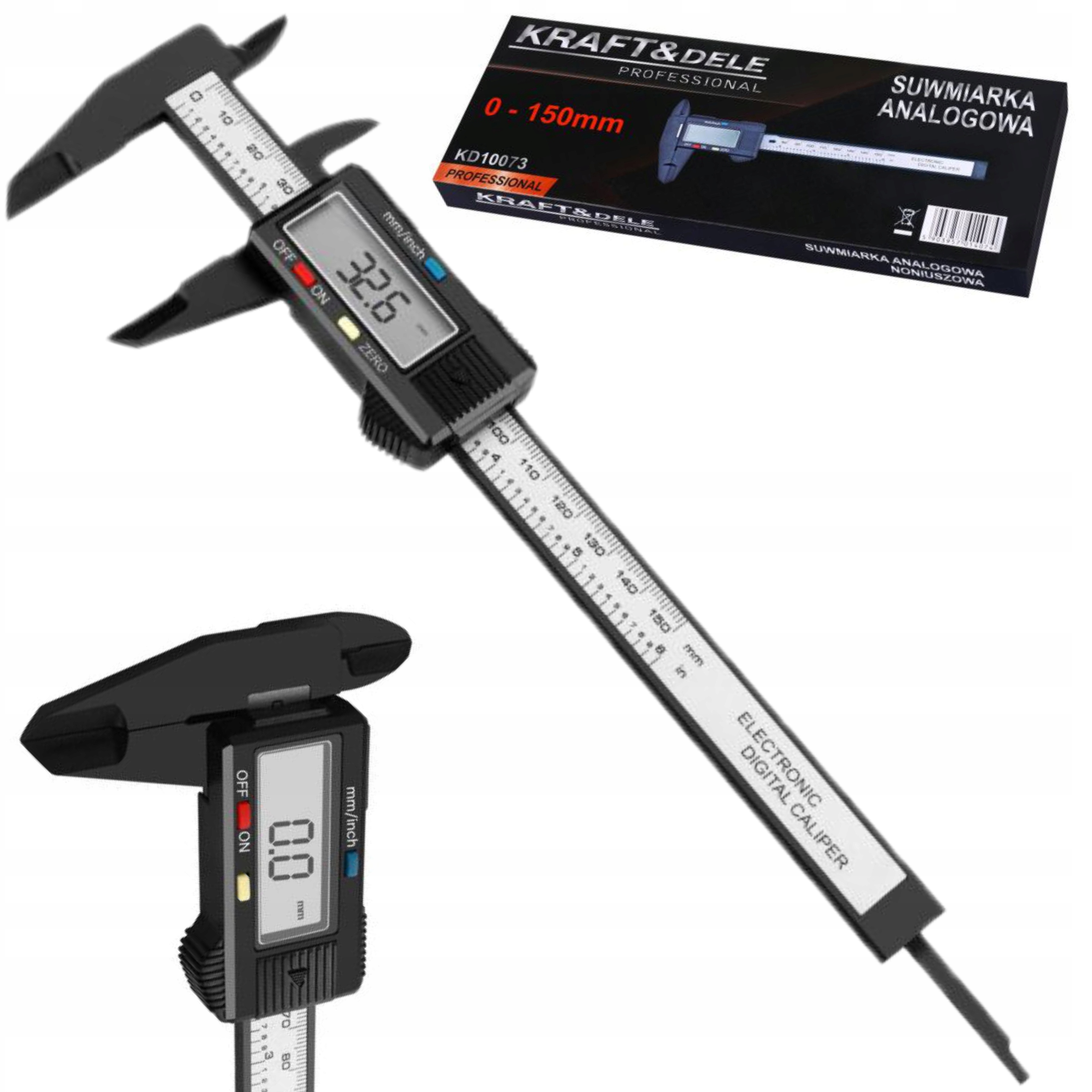 KRAFT&DELE ELEKTRONICZNA SUWMIARKA CYFROWA 0-150MM WALIZKA KD10073