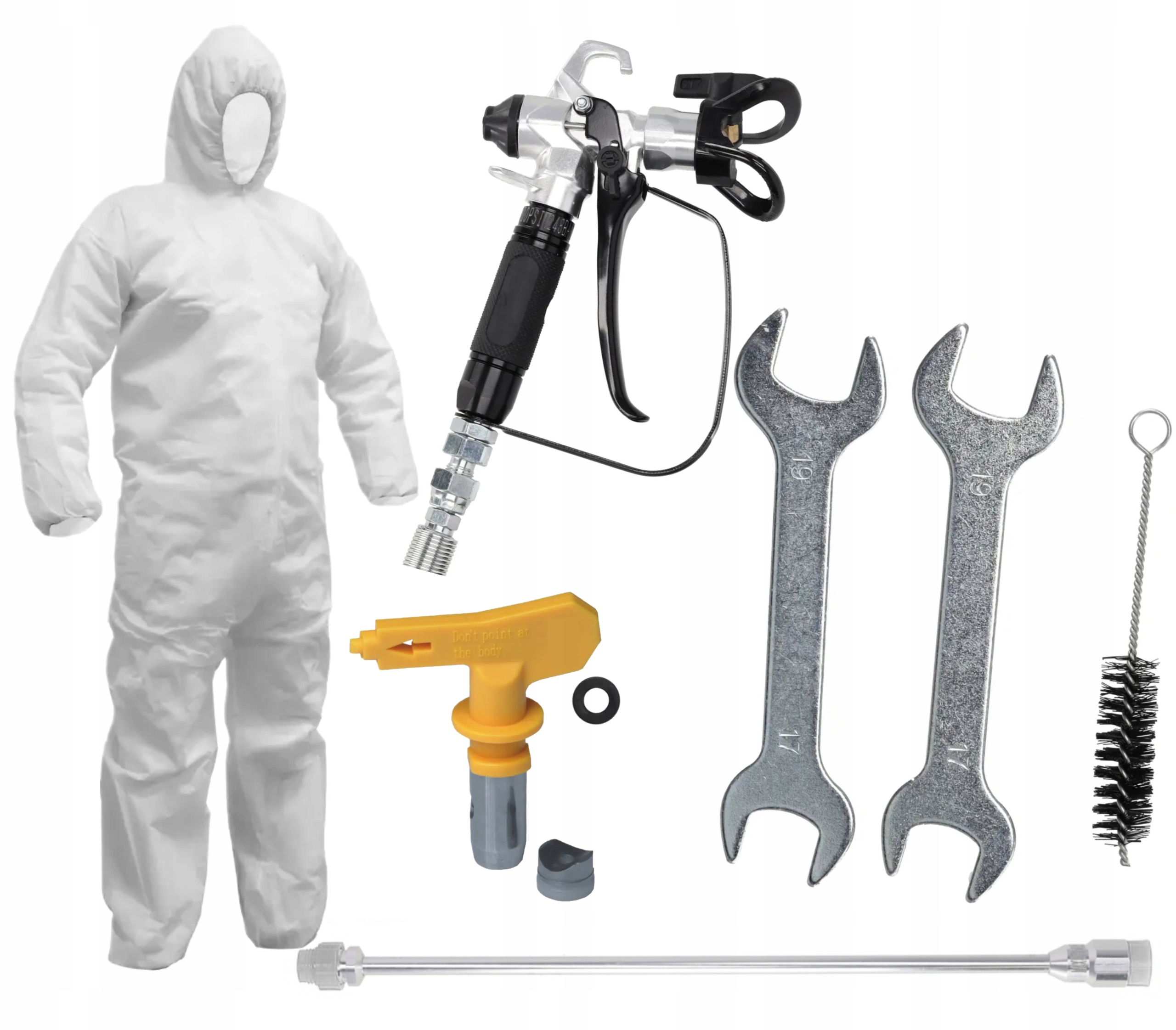 DEDRA AGREGAT MALARSKI WĄŻ 15M 950W 2 DYSZE PRZEDŁUŻKA 50CM DO MALOWANIA