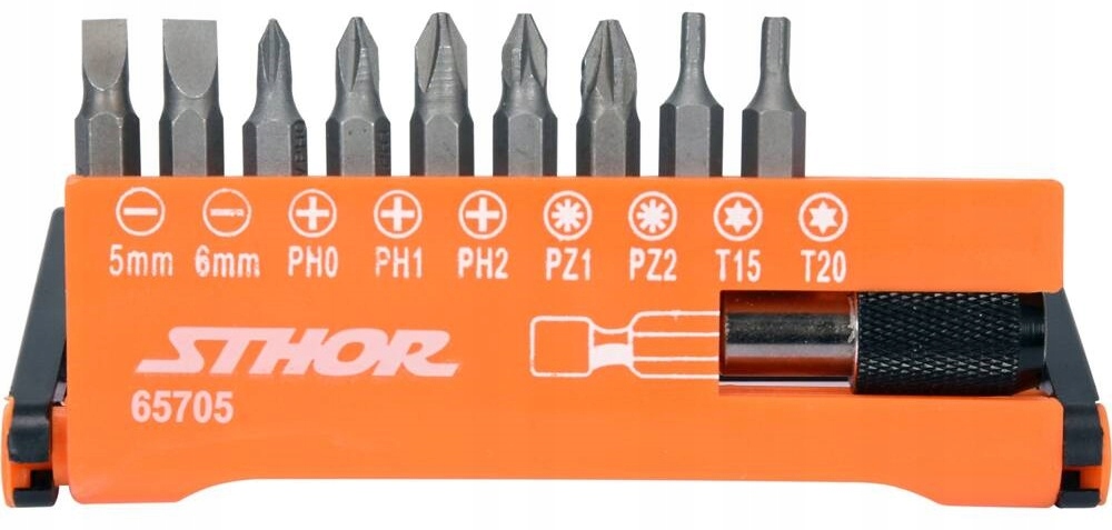 STHOR KOMPLET ZESTAW KOŃCÓWEK ŚRUBOKRĘTOWYCH 10 SZTUK 65705