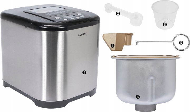 WYPIEKACZ DO CHLEBA CIASTA 650W 15 PROGRAMÓW LUND