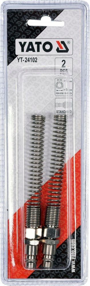 YATO STALOWE SZYBKOZŁĄCZE M ZE SPRĘZYNĄ NA WĄŻ 5X8MM 2 SZTUKI YT-24102