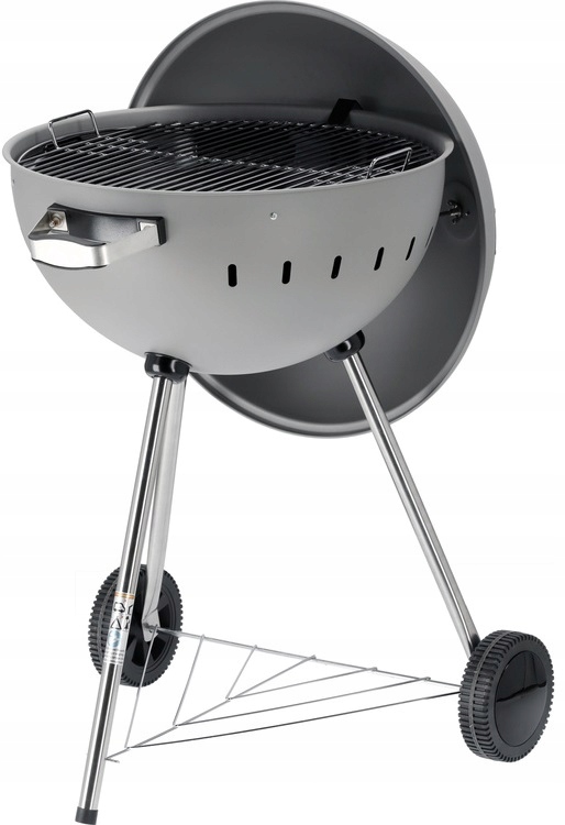 GRILL OGRODOWY WĘGLOWY OKRĄGŁY Z POKRYWĄ RUSZT XXL KÓŁKA POKRYWA 54CM 20301