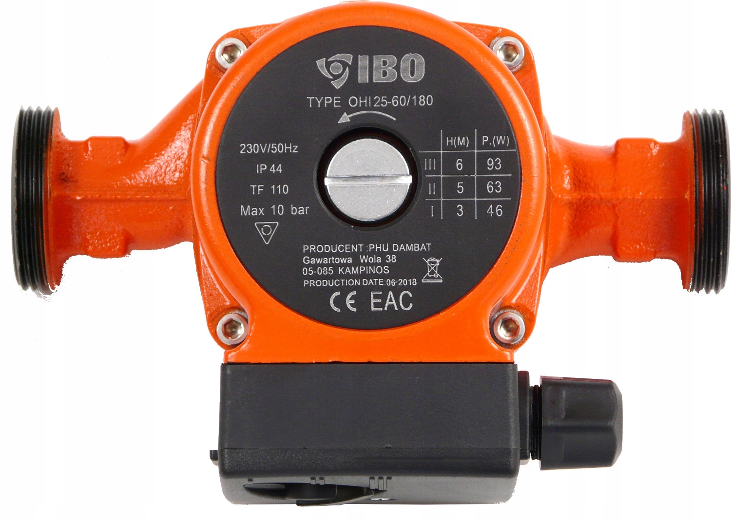 IBO OHI 25-60/180 93W POMPA OBIEGOWA CYRKULACYJNA SOLIDNA MOCNA WYDAJNA