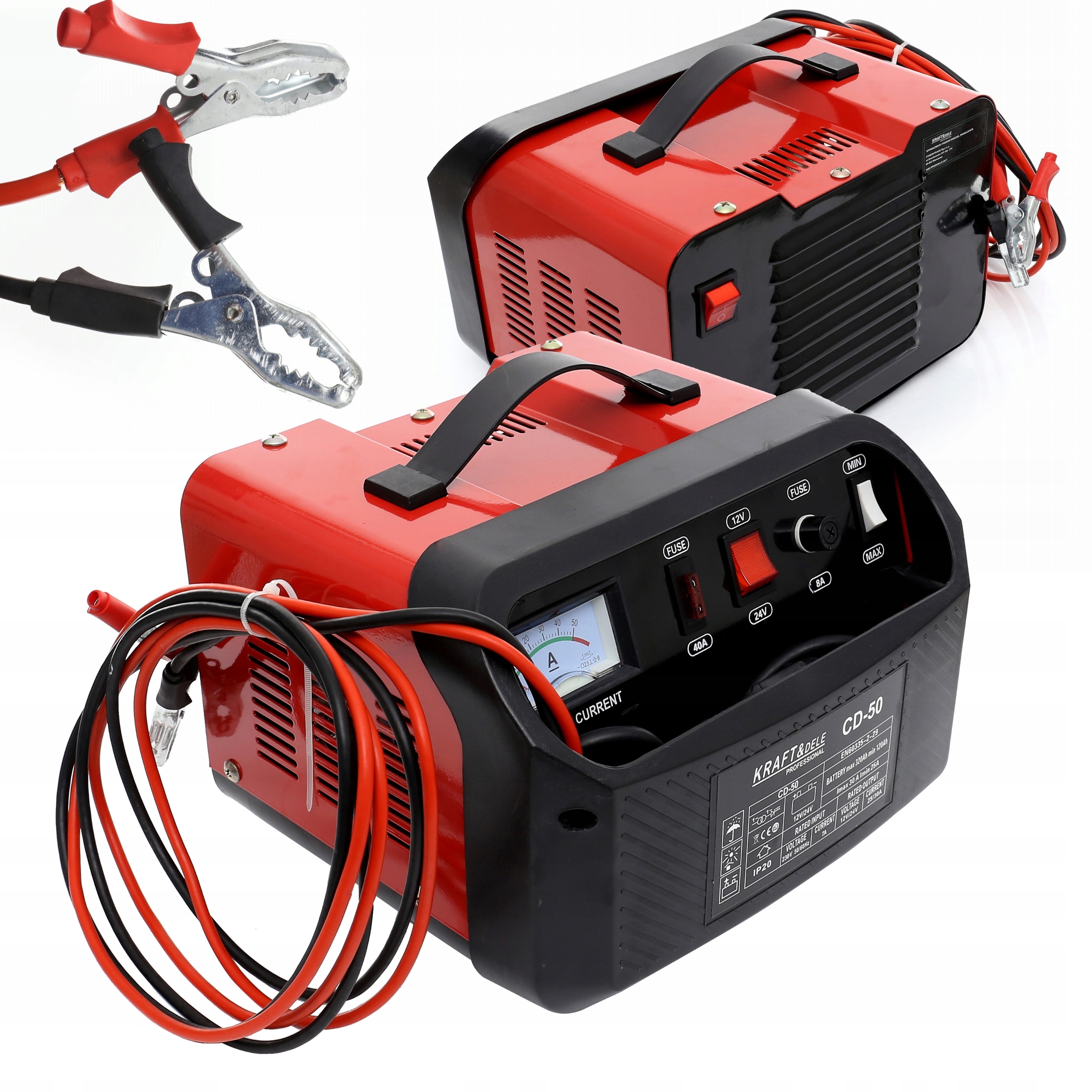 KRAFT&DELE PROSTOWNIK SAMOCHODOWY DO AKUMULATORÓW 12 24V 50A 320AH KD1910