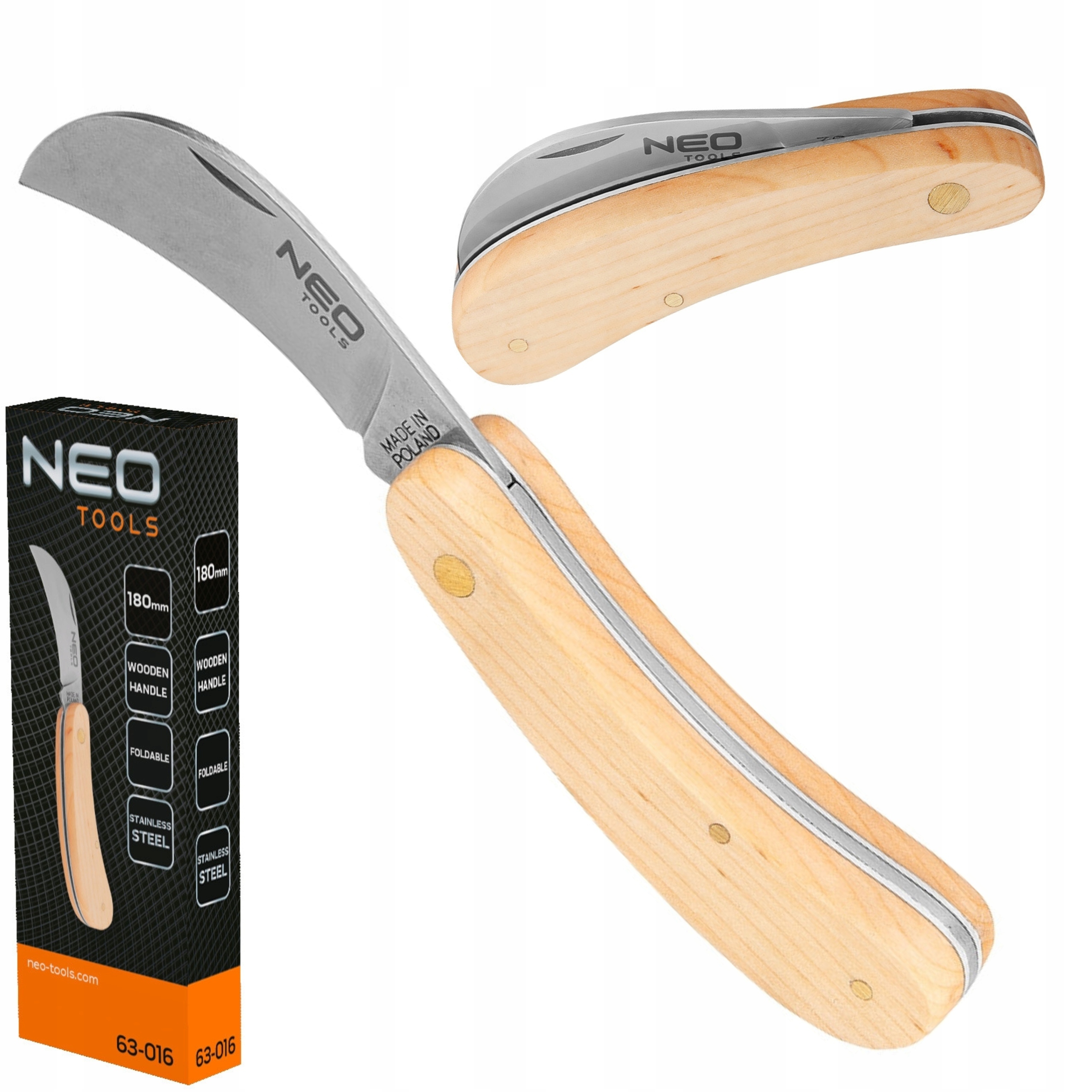 NEO 63-016 NÓŻ MONTERSKI SIERPAK DREWNIANE OKŁADKI