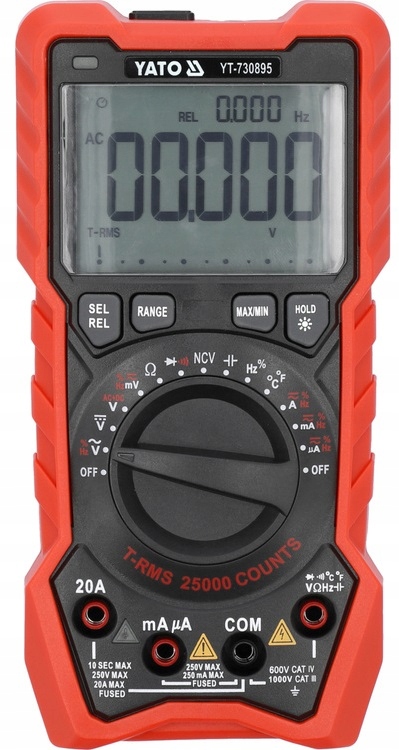 MIERNIK UNIWERSALNY CYFROWY TRUE RMS 25000 AUTOMATYCZNY ZAKRES YT-730895