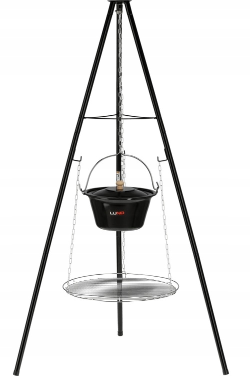 GRILL TRÓJNÓG RUSZT KOCIOŁEK OGRODOWY WISZĄCY OGNISKOWY OGNISKO LUND 49CM