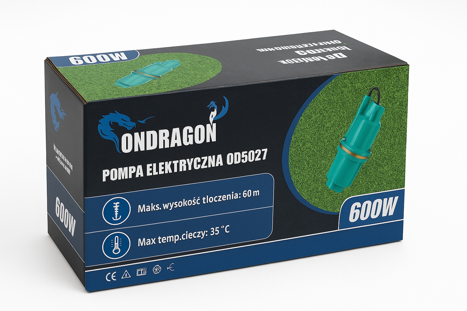 POMPA DO WODY CZYSTEJ ZANURZENIOWA RUSKA GŁĘBINOWA MEMBRANOWA MOCNA 600W