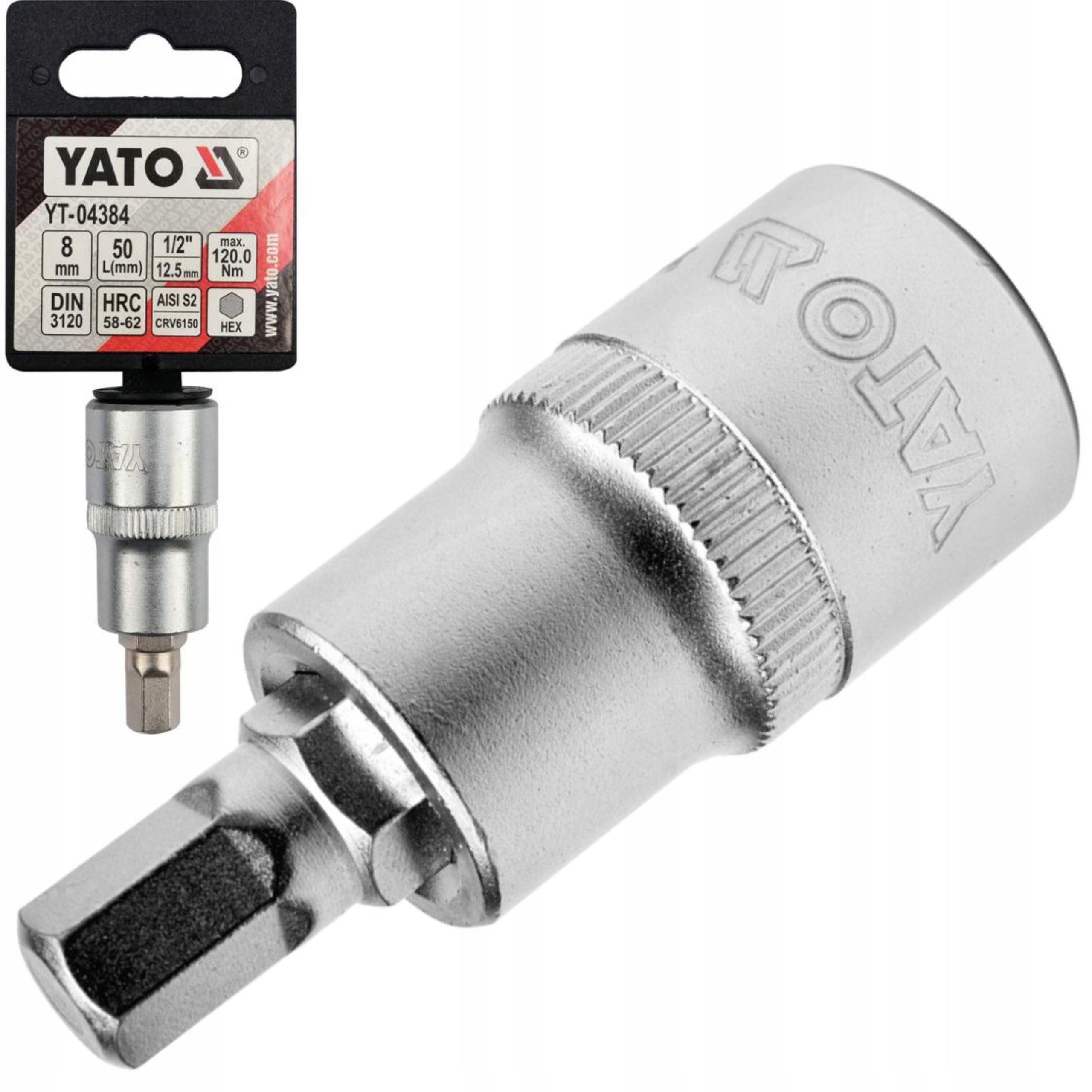 YATO KLUCZ TRZPIENIOWY HEX 1/2" 8MM L55MM YT-04384 KLUCZE TRZPIENIOWE