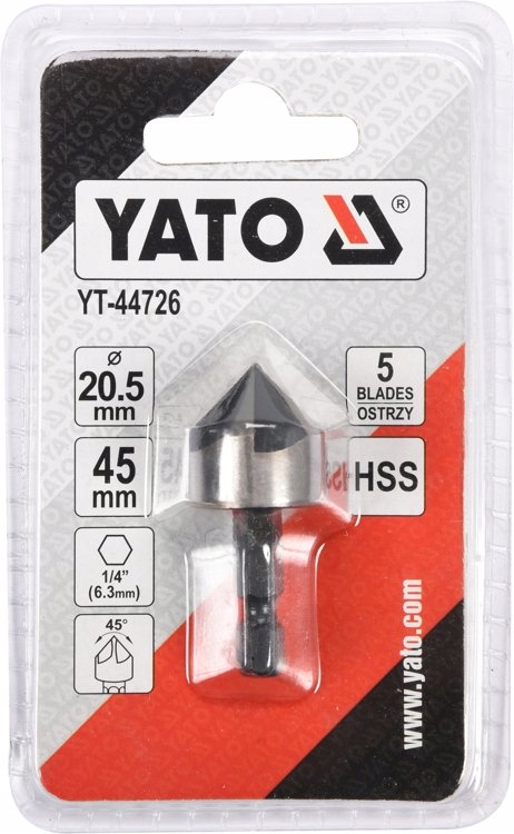YATO POGŁĘBIACZ DO METALU HSS 20,5MM X 45MM HEX YT-44726