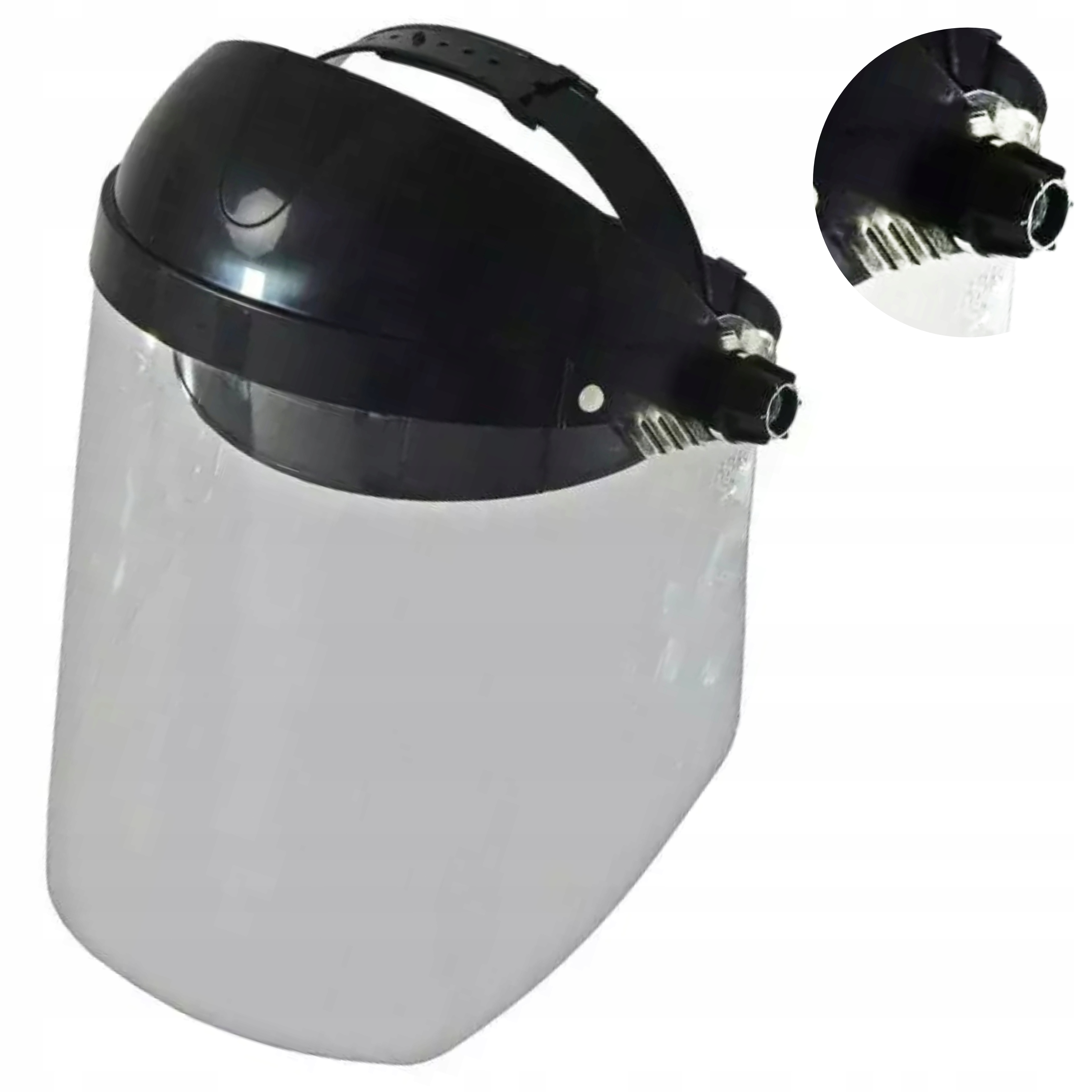 DEDRA OSŁONA TWARZY Z POLIWĘGLANU Z DASZKIEM PRZYŁBICA PCV DŁ 24CM BHST04