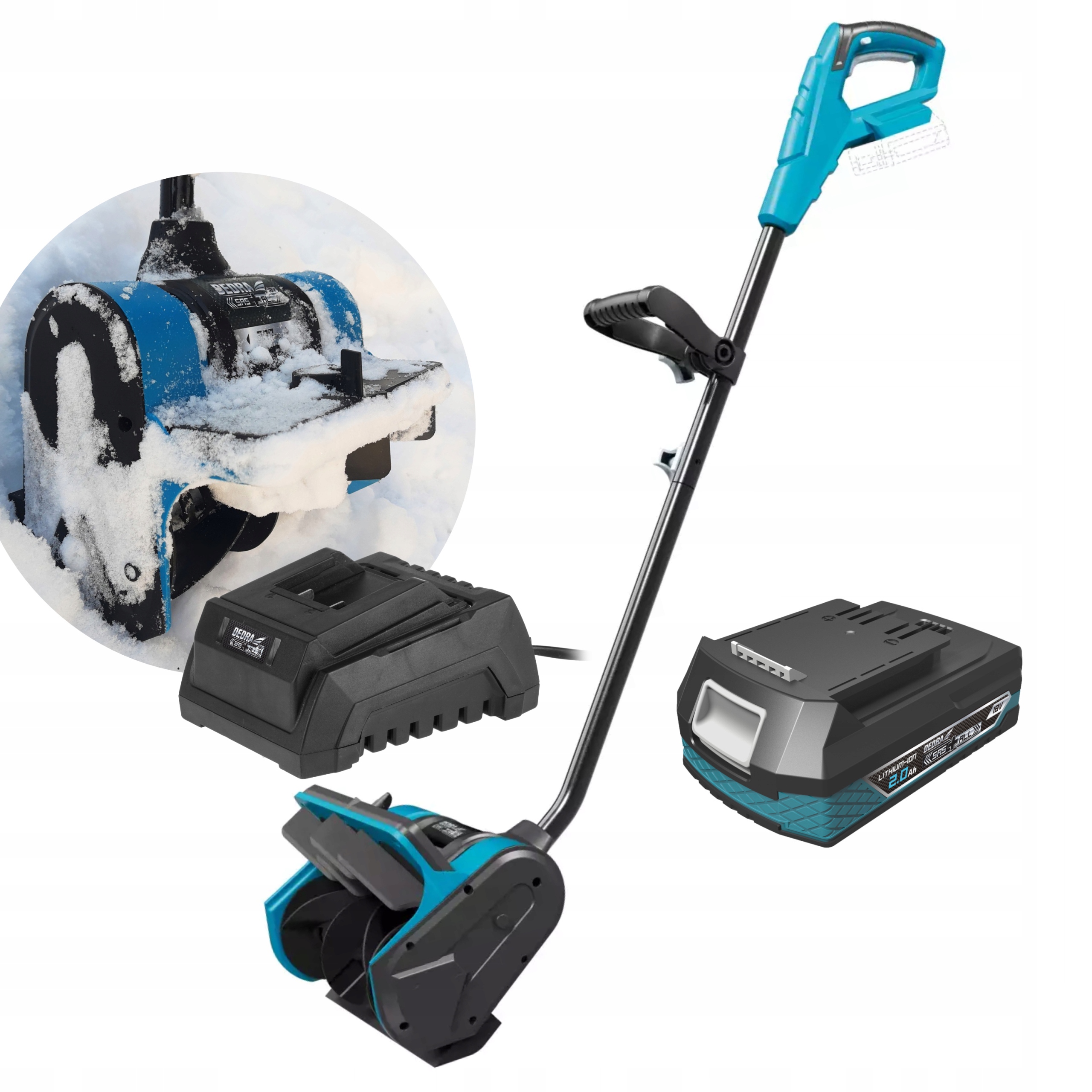 DEDRA ODŚNIEŻARKA 18V 30 CM SAS+ALL + 2Ah AKUMULATOR ŁADOWARKA DED6983
