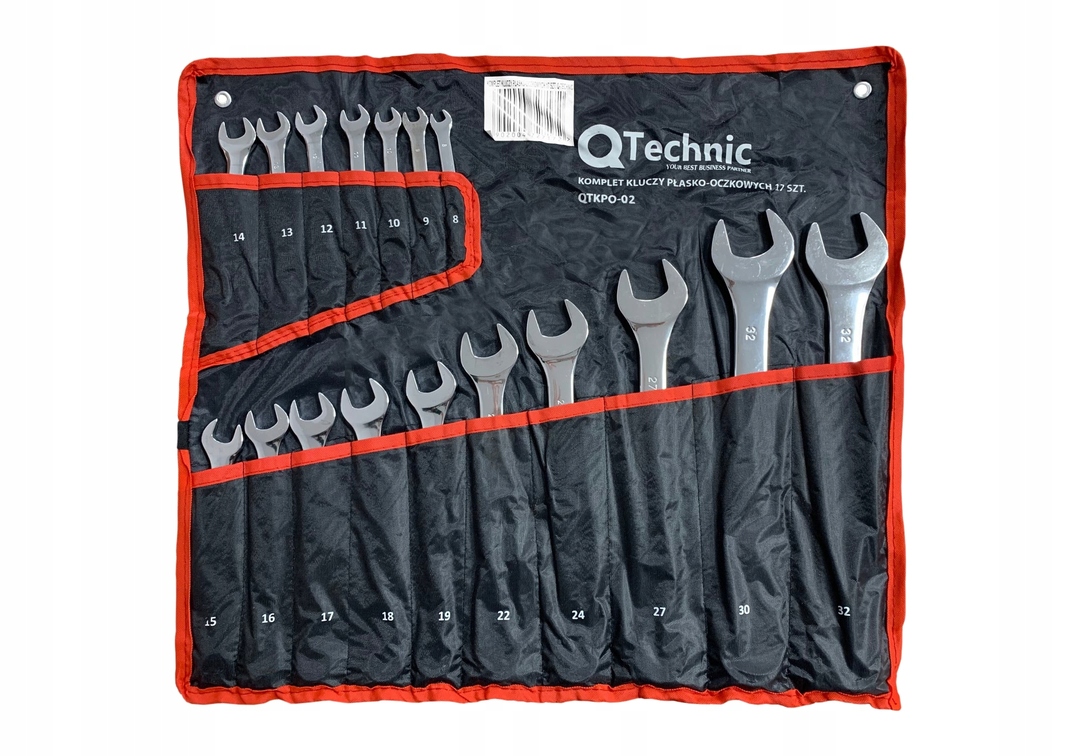 SCHMITH KLUCZE PŁASKO-OCZKOWE KUTE STALOWE ZESTAW 6-32MM 17EL QTKPO-02