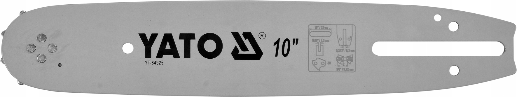 PROWADNICA ŁAŃCUCHA DO PIŁ 10" STAL 65MN AUTOMAT SMAROWANIE 3/8" YT-84925