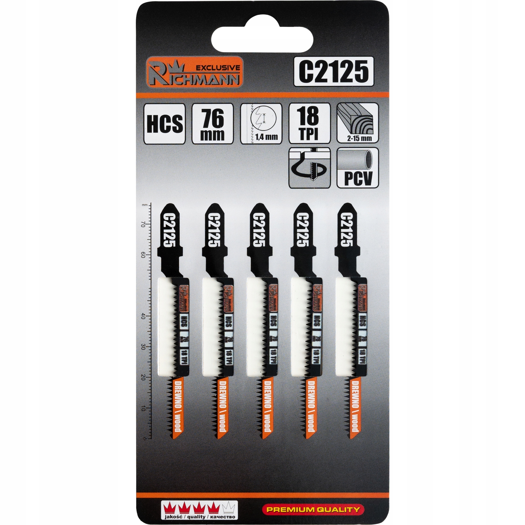 C2125 BRZESZCZOT WYRZ. DREWNO HCS 76MM 18TPI KRZYWE CZYSTE CIĘCIE T101AO 5S