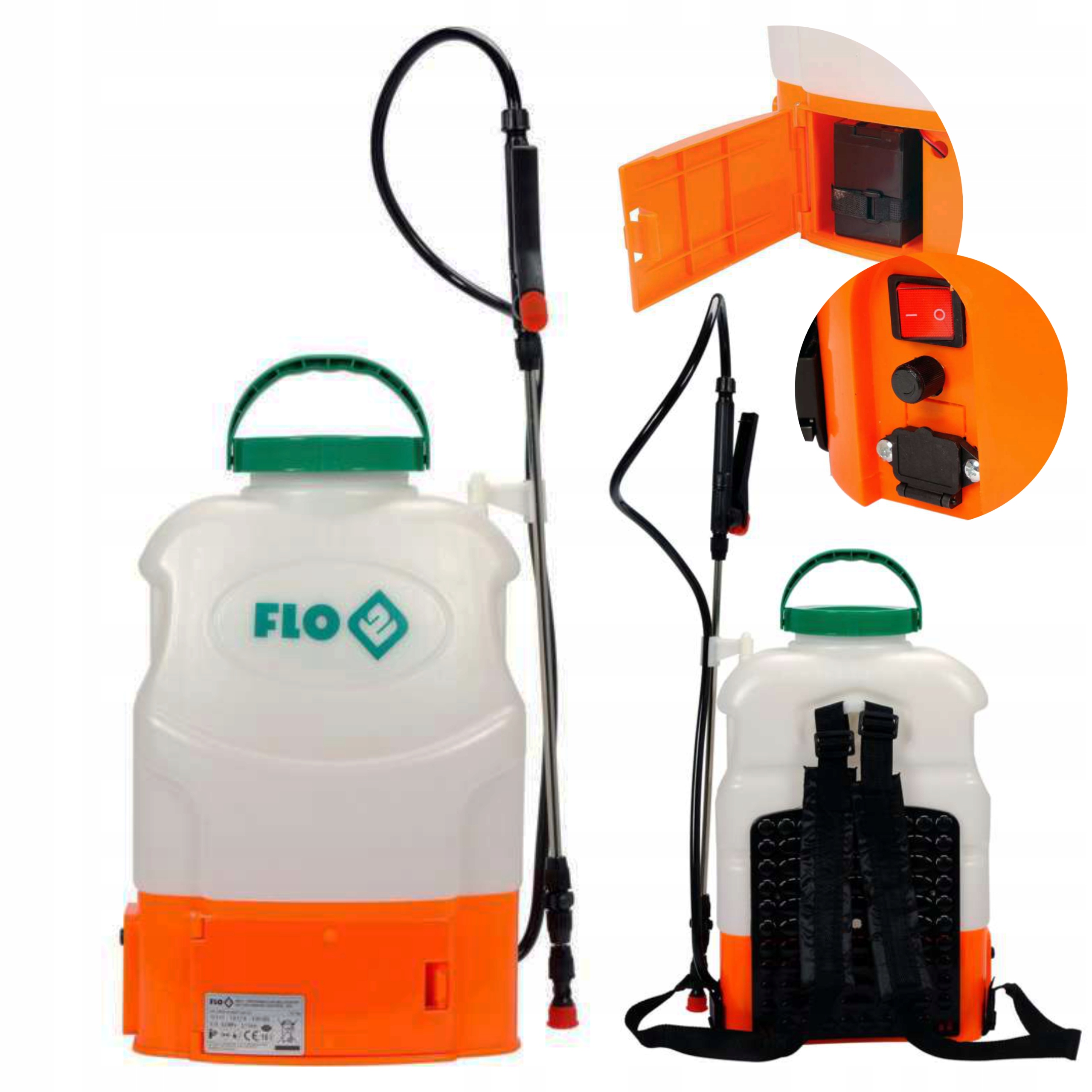 FLO OPRYSKIWACZ AKUMULATOROWY PLECAKOWY OGRODOWY 16L DYSZE 3 KOŃCÓWKI 89611