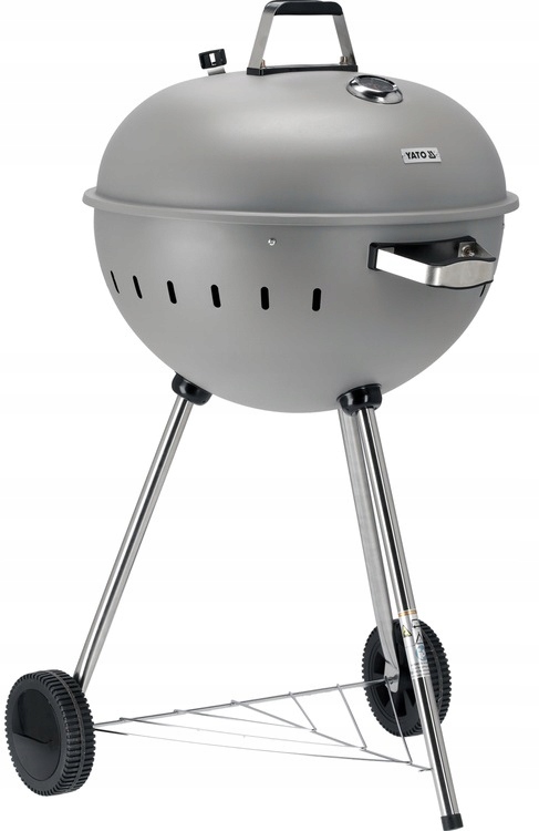 GRILL OGRODOWY WĘGLOWY OKRĄGŁY Z POKRYWĄ RUSZT XXL KÓŁKA POKRYWA 54CM 20301