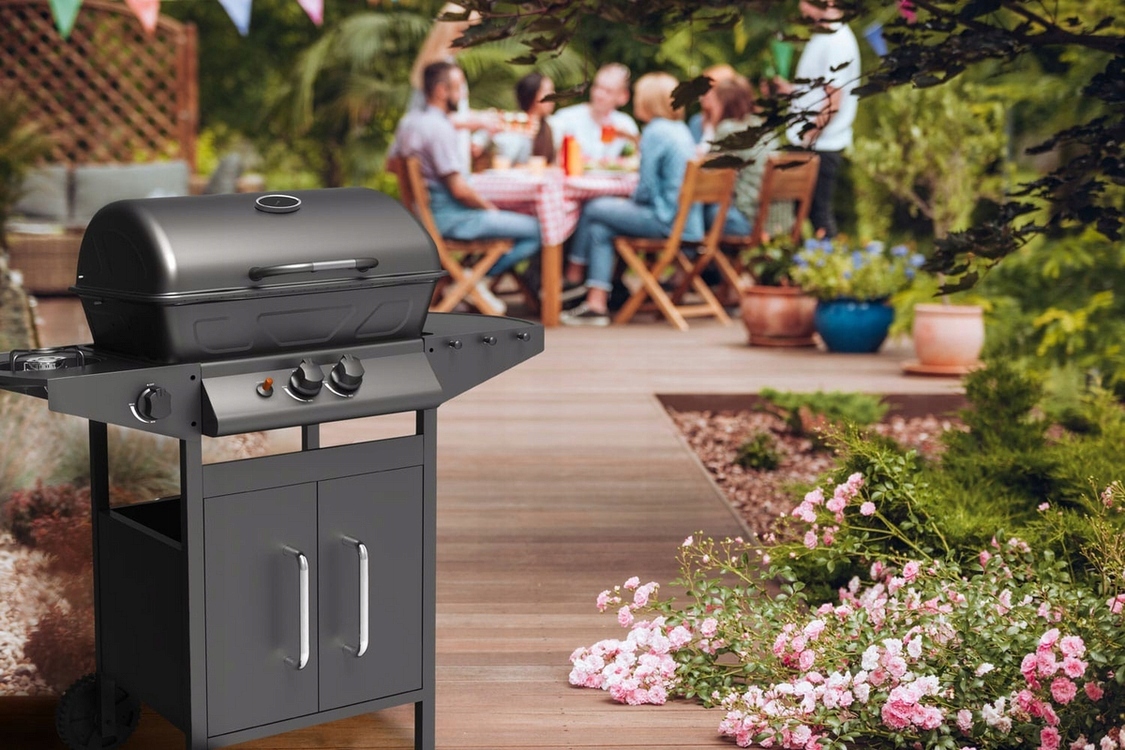 LUND GRILL GAZOWY OGRODOWY 2+1 8 KW PALNIK BOCZNY STALOWY RUSZT 99645