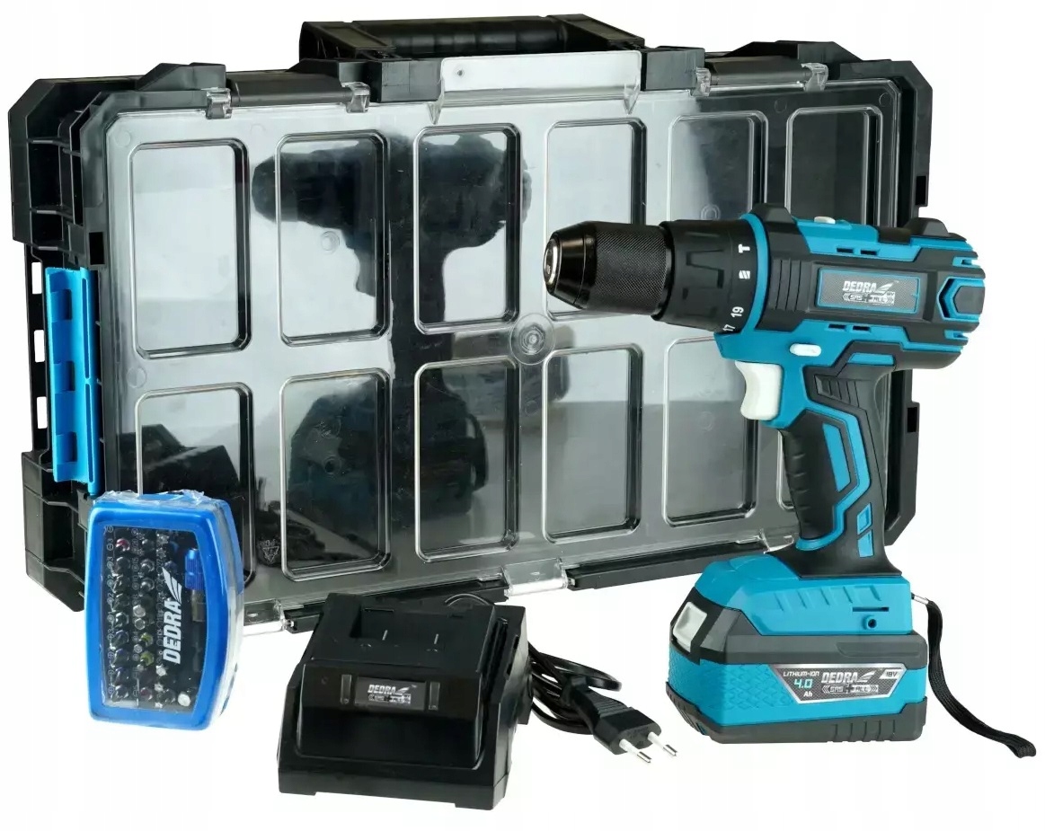 DEDRA ZESTAW NARZĘDZI SAS+ALL, wiertarko-wkrętarka