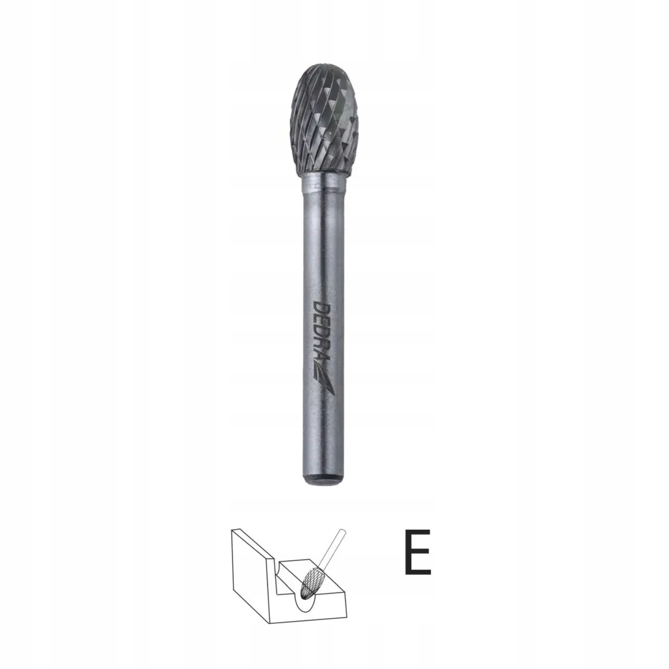 DEDRA FREZ TRZPIENIOWY OWALNY E12x20mm TRZPIEŃ 6MM DO METALU DEDRA 07F644