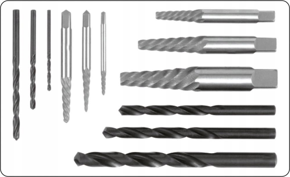YATO ZESTAW WYKRĘTAKÓW DO USZKODZONYCH ŚRUB I WIERTŁA HSS DO METALU YT-0591