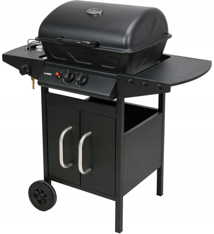 LUND GRILL GAZOWY OGRODOWY 2+1 8 KW PALNIK BOCZNY STALOWY RUSZT 99645