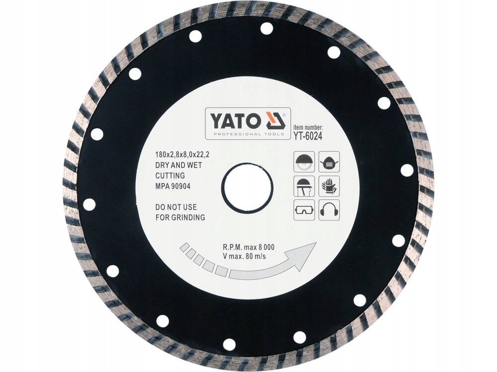 YATO TARCZA DIAMENTOWA TURBO DO BETONU KOSTKI KAMIENIA SEGMENT 180mm YT6024