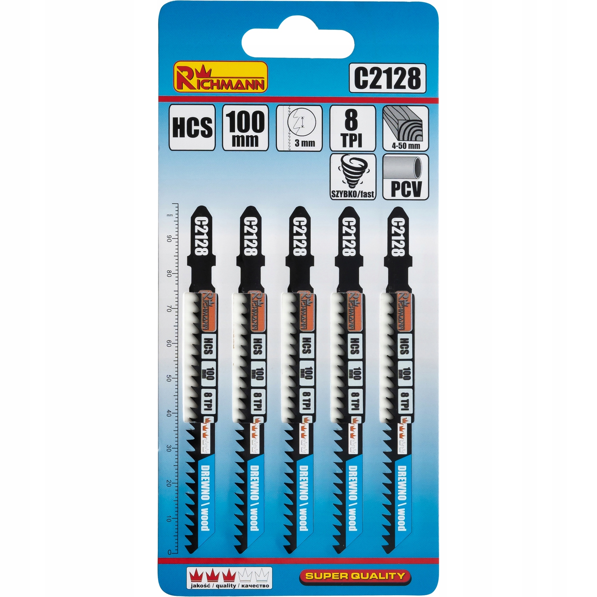 C2128 BRZESZCZOT DO WYRZ DREWNO T HCS 100MM 8TPI SZYBKIE CIĘCIE T111C 5 SZT