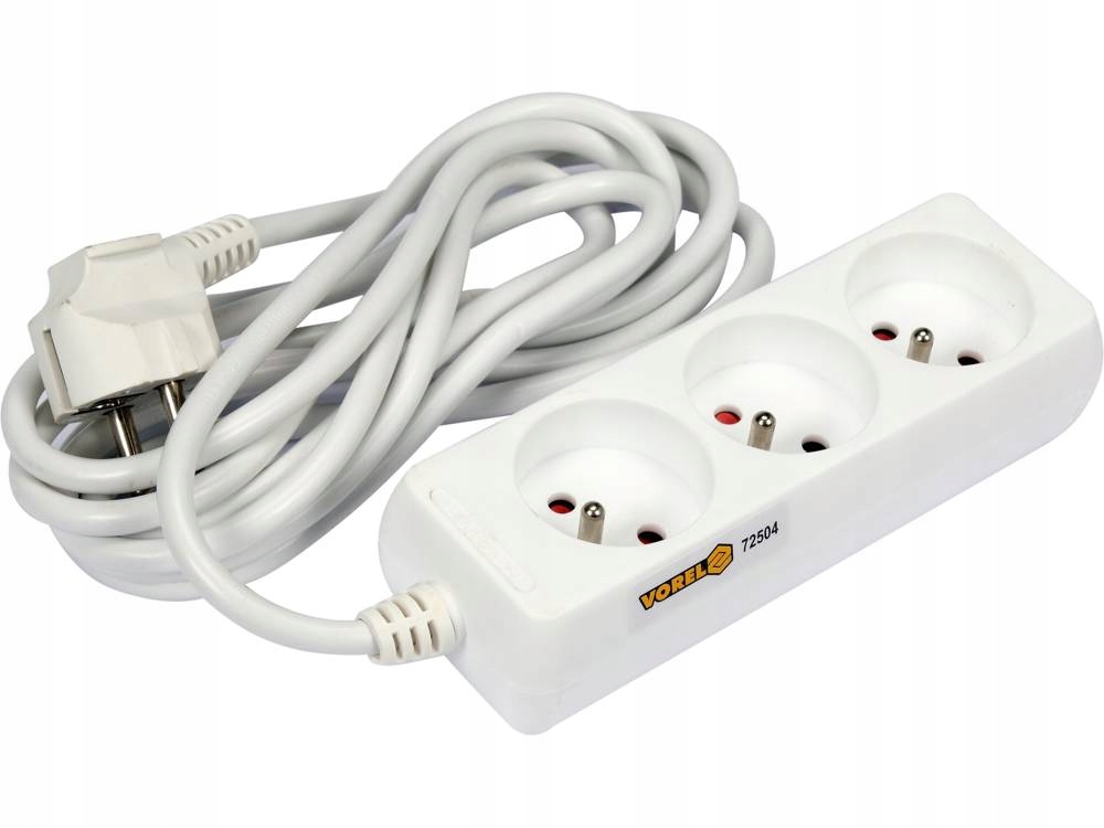 VOREL PRZEDŁUŻACZ ELEKTRYCZNY 3 GNIAZDA 3M 72504
