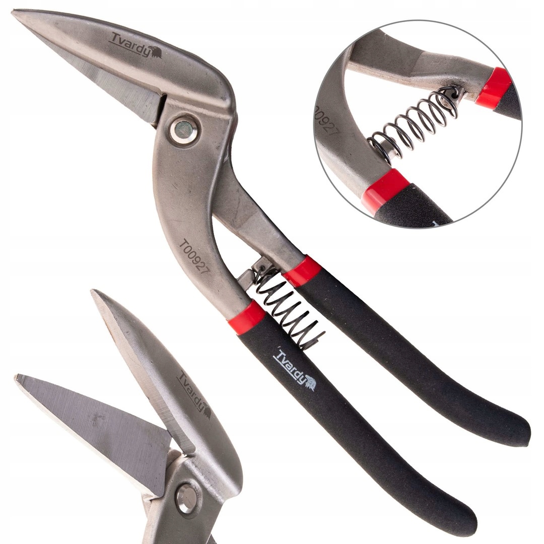 NOŻYCE DO BLACHY TYP PELIKAN PRAWE ODGIĘTE ZE STALI CRV 300MM TVARDY T00927