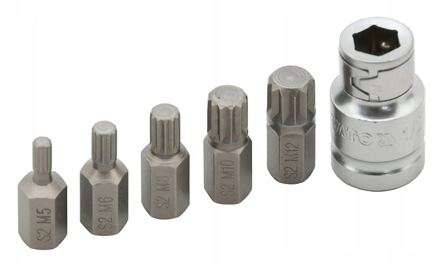 YATO ZESTAW KOMPLET KOŃCÓWEK WKRĘTAKOWYCH TYPU SPLINE 6 ELEMENTÓW YT-0414