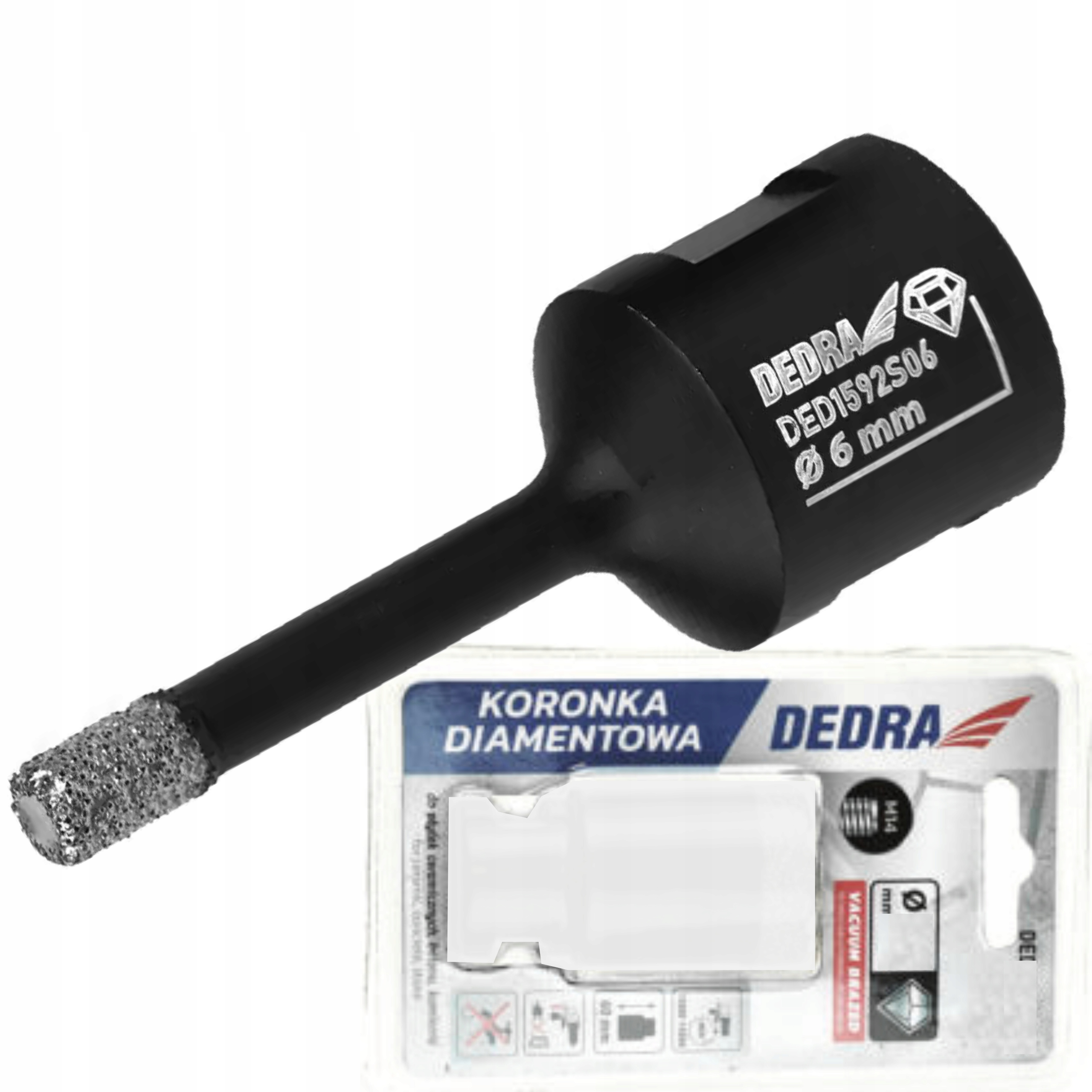DEDRA OTWORNICA KORONKA DIAMENTOWA VACUUM BRAZED (VB) M14 6MM DED1592S06