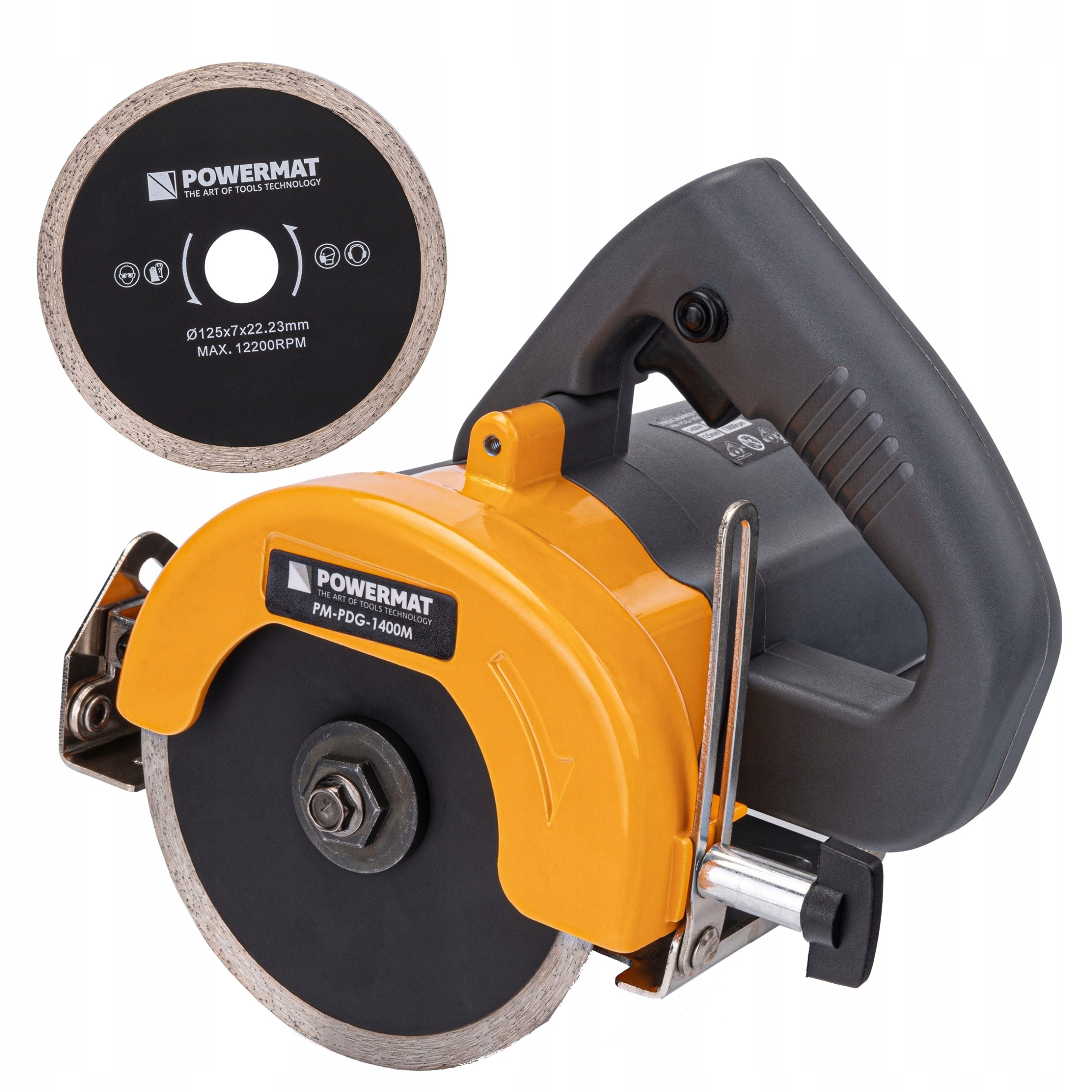 ELEKTRYCZNA RĘCZNA PRZECINARKA TARCZOWA DO PŁYTEK GRESU BETONU 1400W 125MM