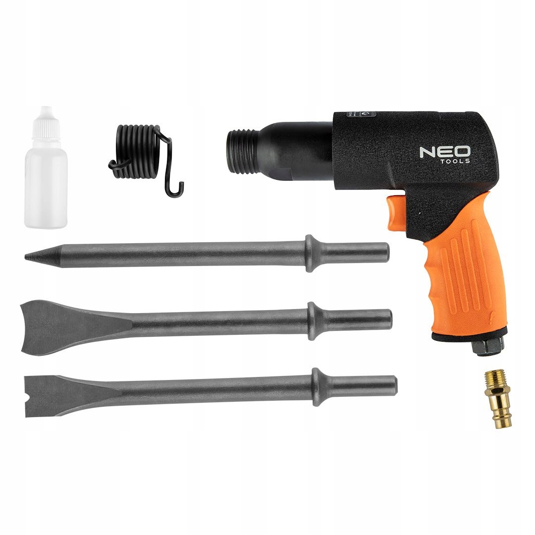 NEO TOOLS MŁOTEK UDAROWY PNEUMATYCZNY 190MM 5 DŁUT + PRZYŁĄCZE 14-028