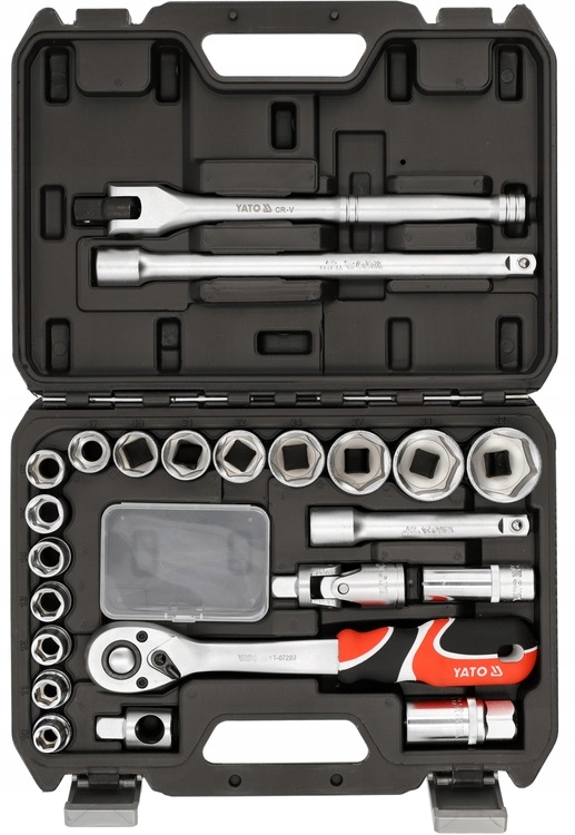 YATO KOMPLET KLUCZY ZESTAW NARZĘDZIOWY 1/2" 24 ELEMENTY YT-12662