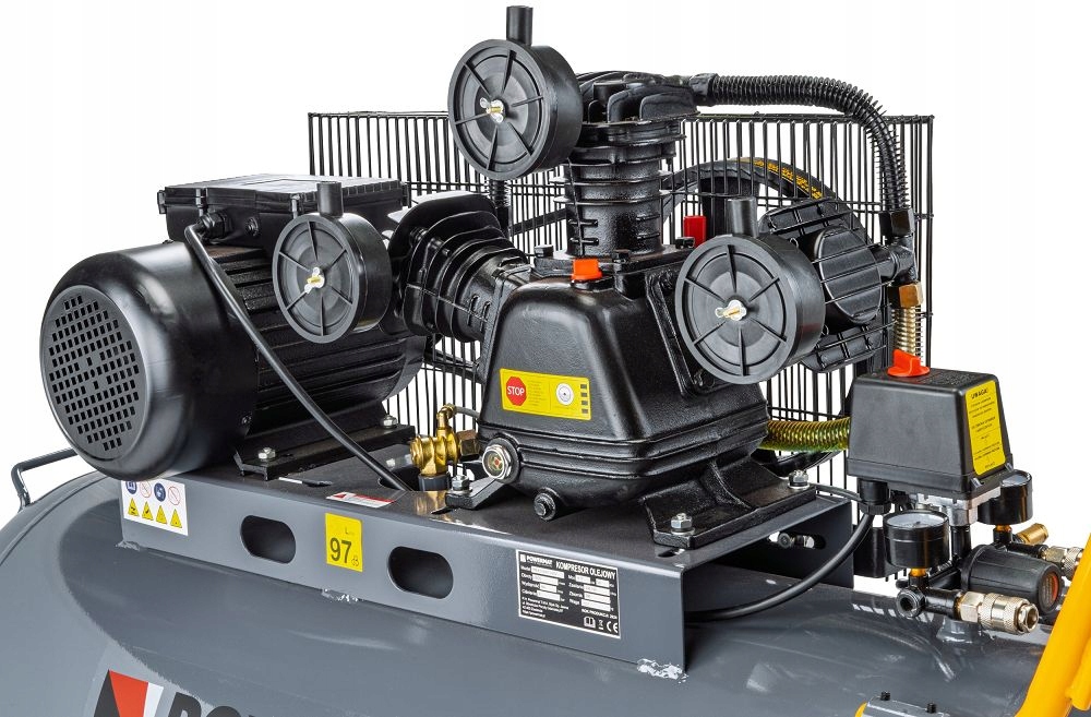 POWERMAT KOMPRESOR BEZOLEJOWY 200L ZBIORNIK 8 BAR + WĄŻ PM-KO-200T-230V