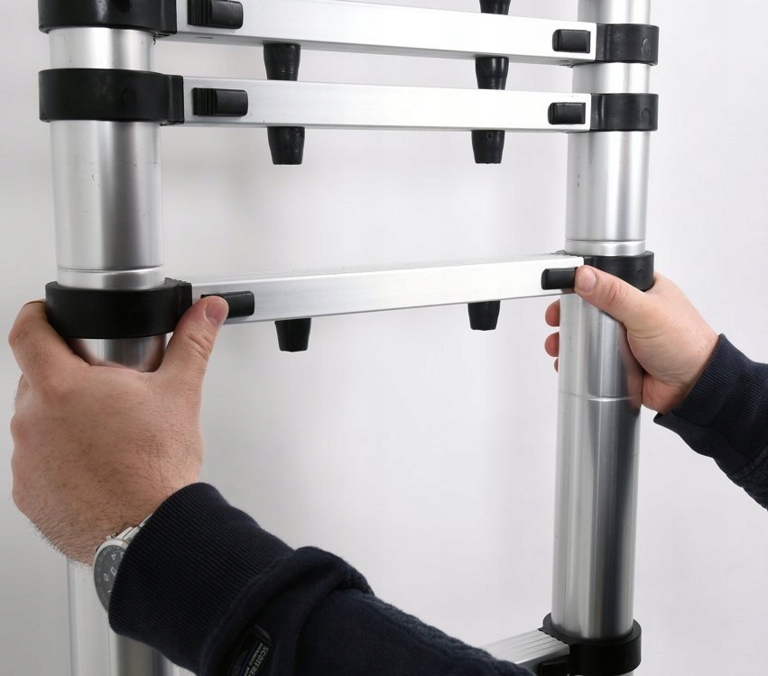 VOREL SKŁADANA DRABINA ALUMINIOWA TELESKOPOWA 3,8M 13 STOPNI 150KG 17702