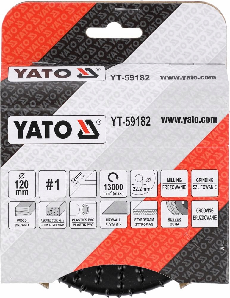 TARCZA FREZ PEŁNY WYPUKŁY TARNIK 120x12MM NR1 YATO