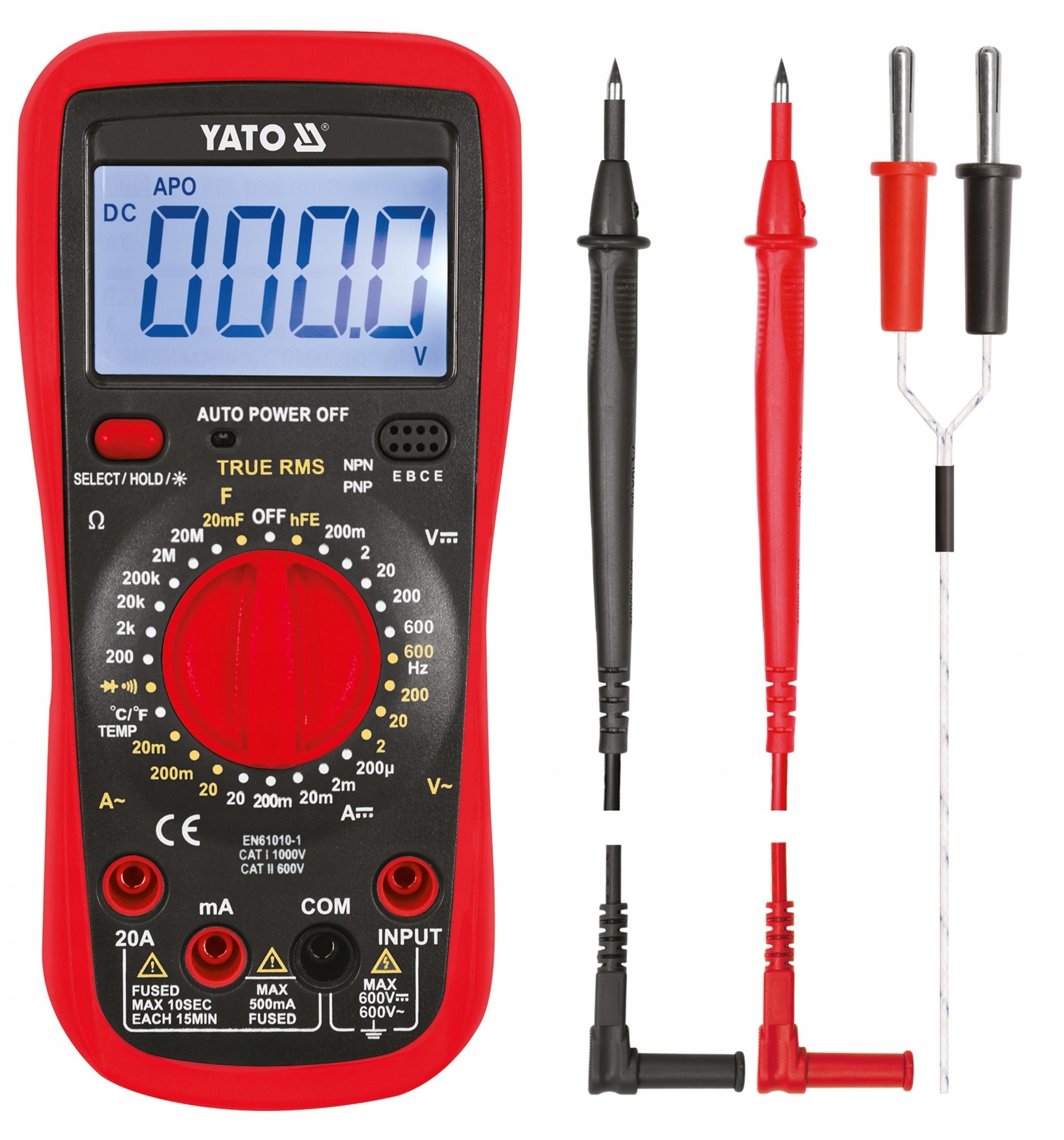 YATO WIELOFUNKCYJNY MIERNIK CYFROWY TRUE DO POMIAR PRĄDU NAPIĘCIA YT-73083