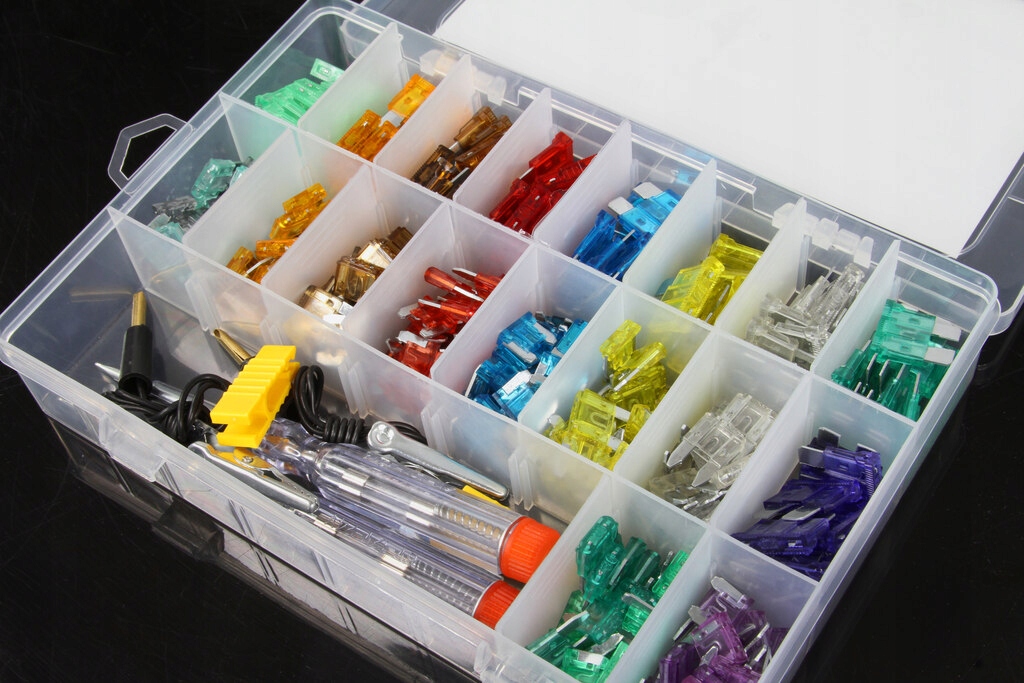 ZESTAW BEZPIECZNIKÓW SAMOCHODOWYCH Z PRÓBÓWKĄ 310el. MAR-POL M66502