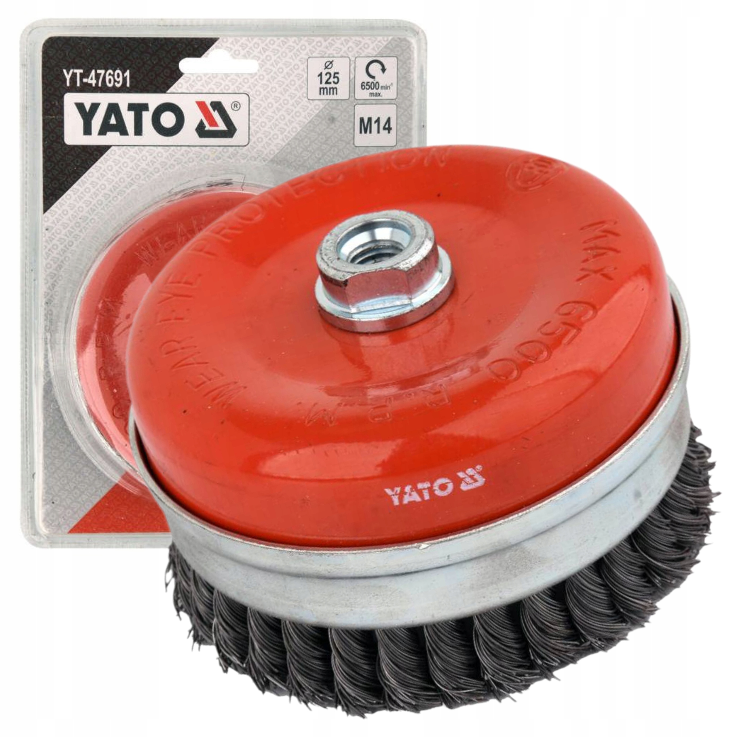 YATO SZCZOTKA DOCZOŁOWA 125MM M14 SPLATANA NA KĄTÓWKĘ YT-47691