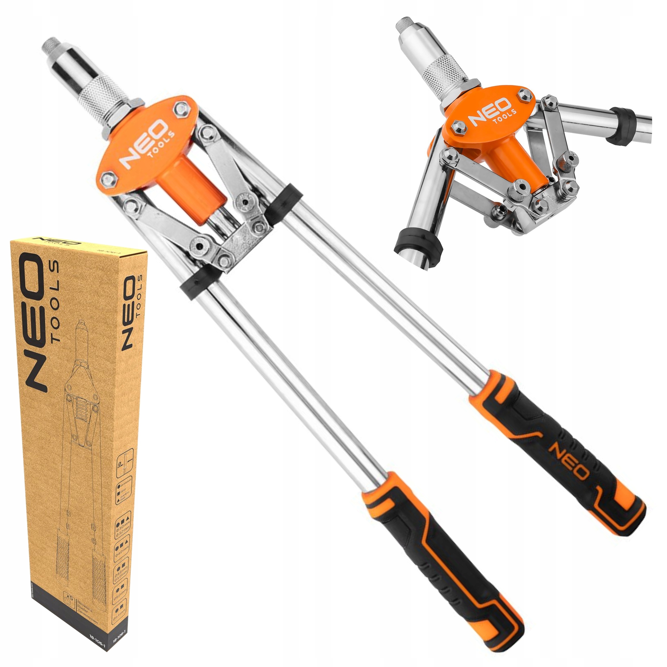 NEO NITOWNICA CZOŁOWA DO NITÓW STALOWE ALUMINIOWE 3.2/4.0/4.8/6.0/6.4mm