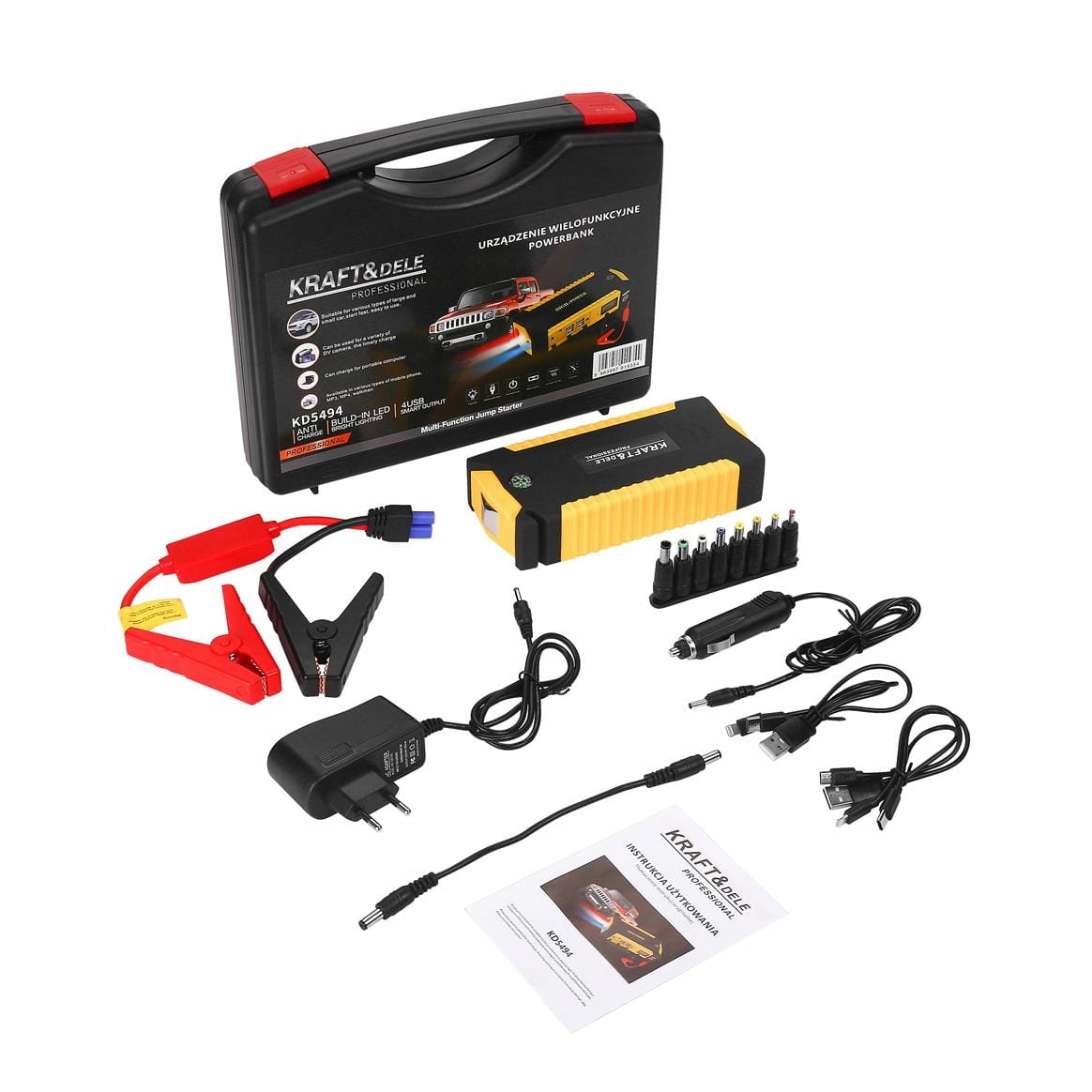JUMP STARTER BOOSTER URZĄDZENIE WIELOFUNKCYJNE POWERBANK WALIZKA 16 800mAh