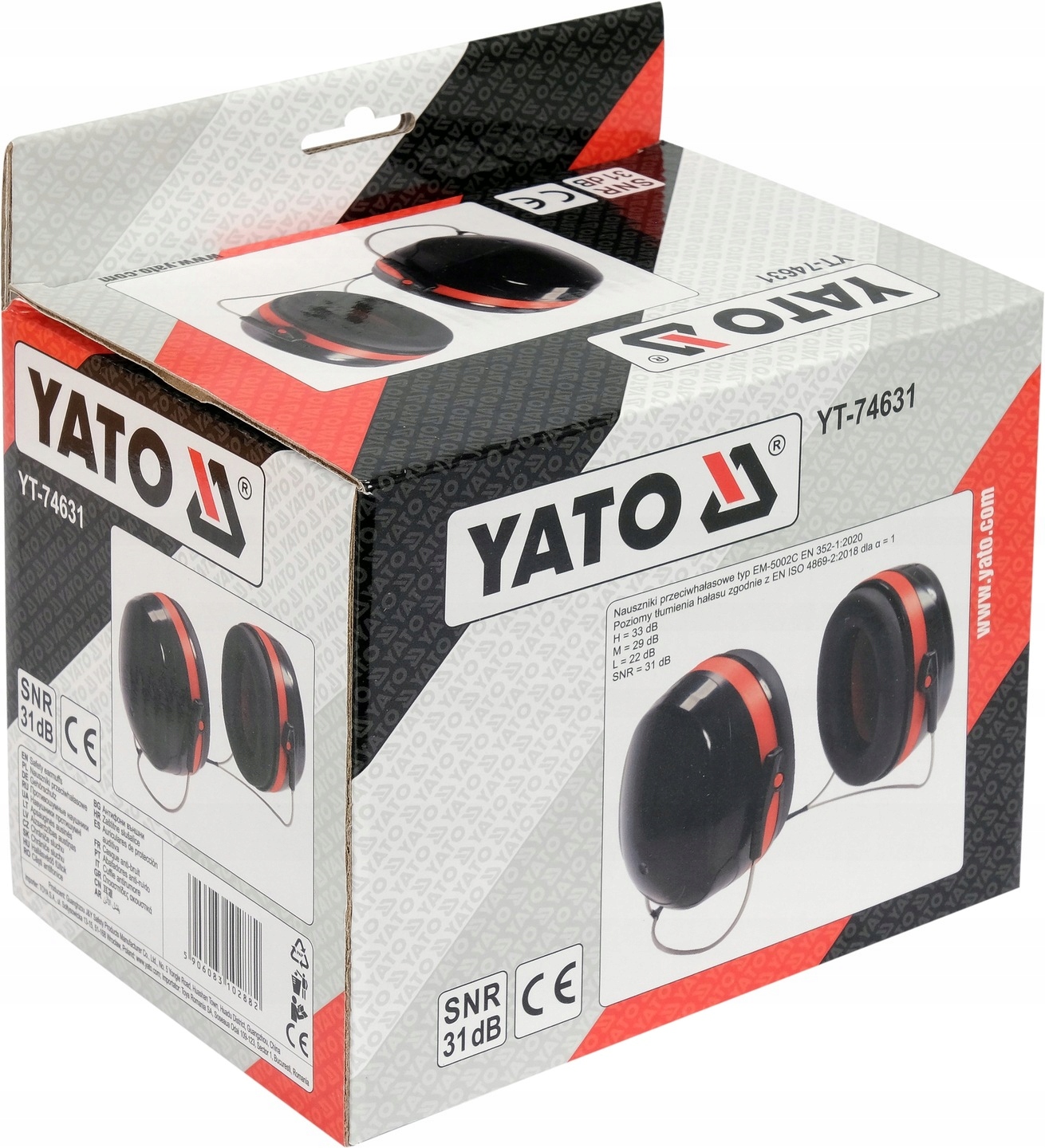 YATO NAUSZNIKI PRZECIWHAŁASOWE WYGŁUSZAJĄCE PAŁĄK NA KARK 31 DB YT-74631