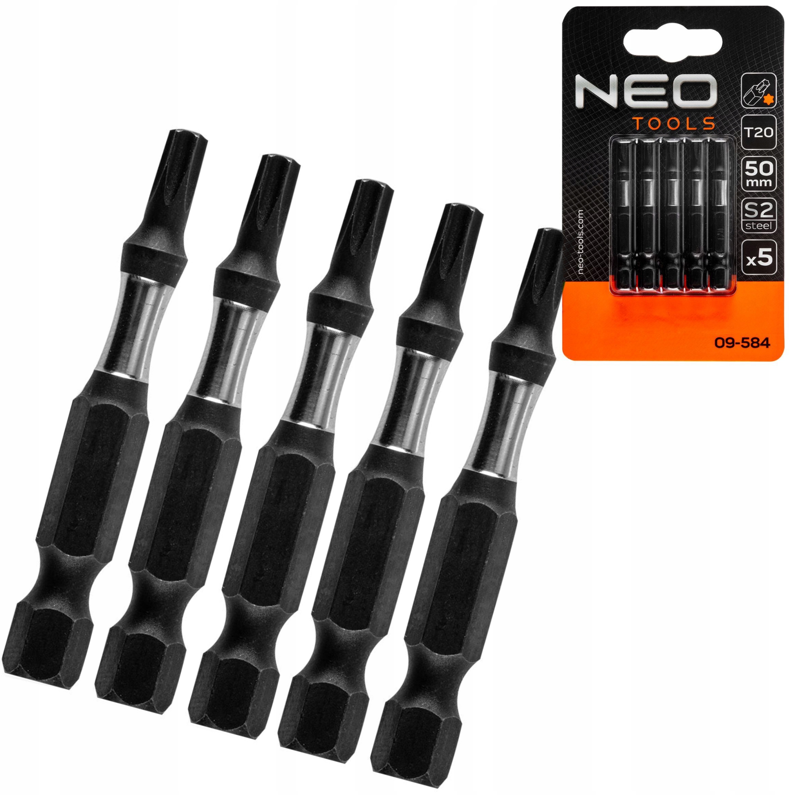 BITY UDAROWE S2, 50 MM T20 5 SZT NEO TOOLS 09-584