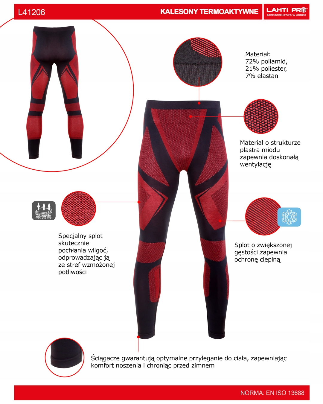 LAHTI PRO KALESONY TERMOAKTYWNE L4120603 BIELIZNA TERMICZNA r. L/XL